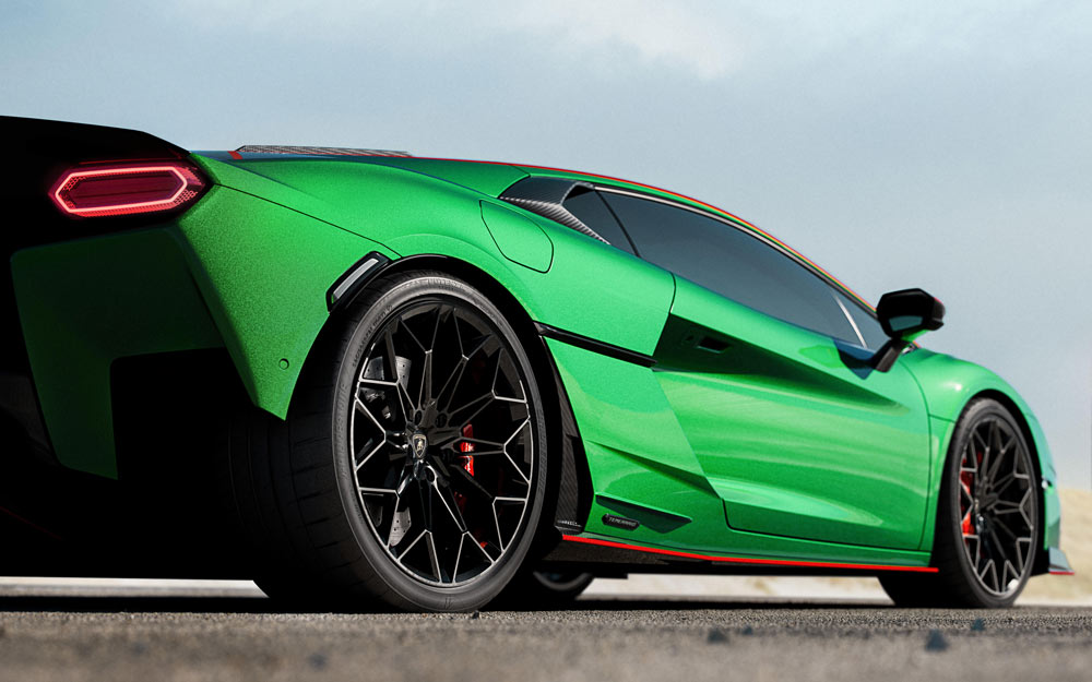 Fiancata Posteriore di Lamborghini Temerario 2024 Verde